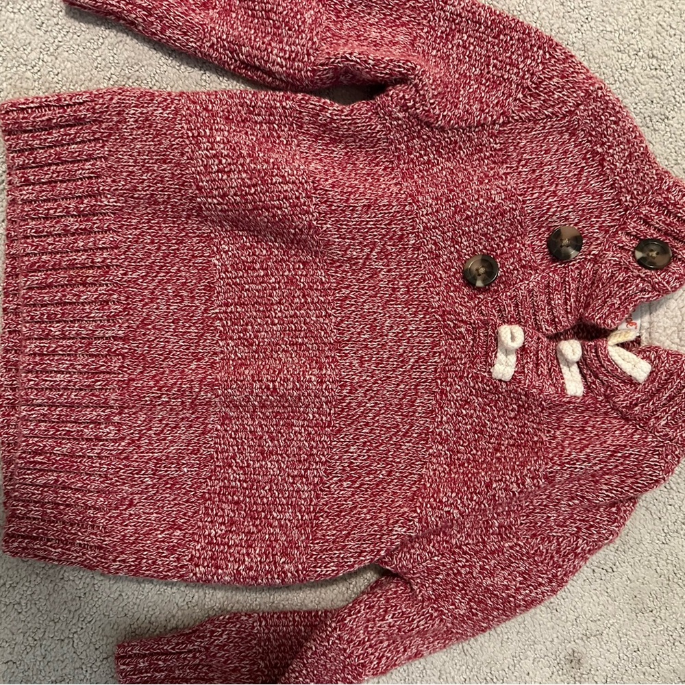 Cozy Red Button-Accent Sweater